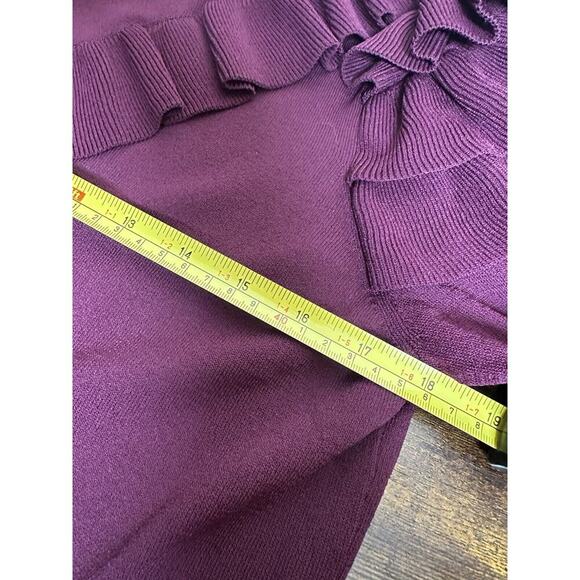TED BAKER Yowsie Ruffle- Trimmed Sweater‎ Womens Sz 3 Preppy Officecore Business - Picture 6 of 10